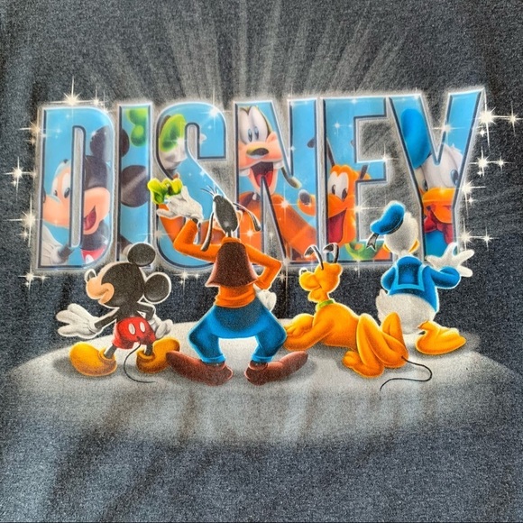 Disney Characters Graphic Gray T-Shirt Unisex Size Large - Picture 4 of 7